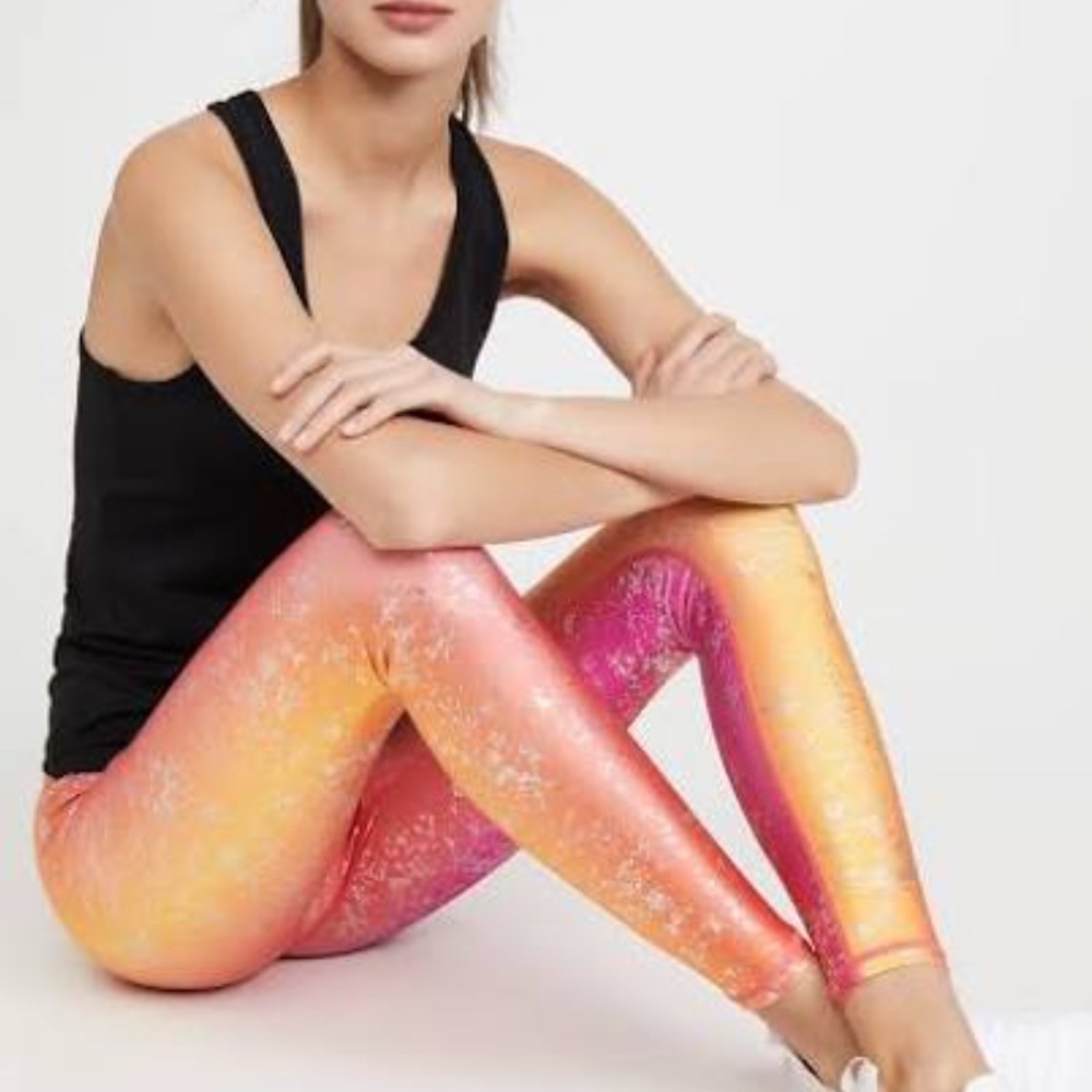 TEREZ Rainbow Haze Foil Tall Band Leggings- XS NWT